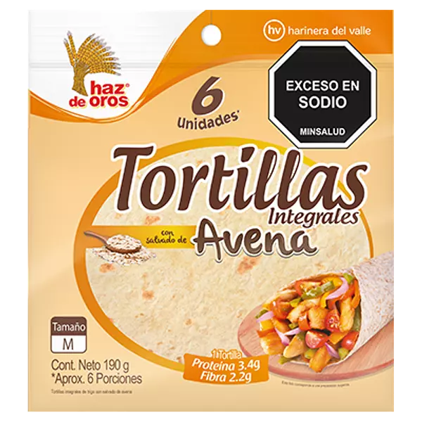 Tortillas Integrales Avena 6 Unidades 190gr