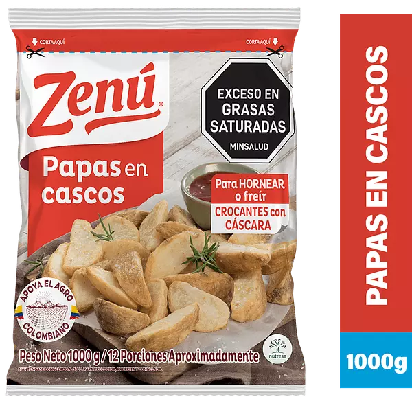 Papas En Cascos Zenú 1000gr