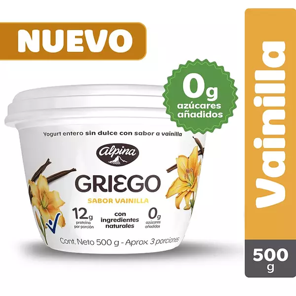 Yogurt Griego Sabor Vainilla 500gr