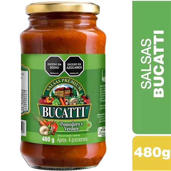 Salsa Bucatti Premium Pomodoro E Verdure 480gr