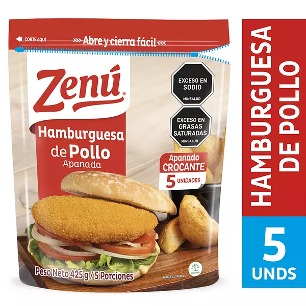 Hamburguesa De Pollo Apanada Zenú 425gr