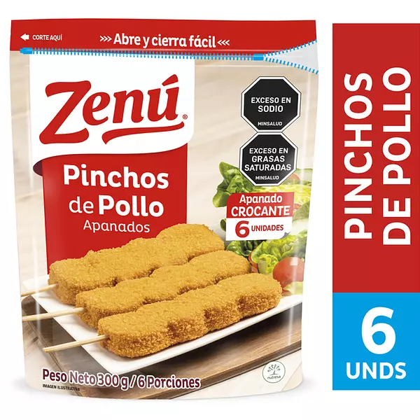 Pinchos De Pollo Apanados Zenú 300gr