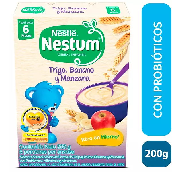 Cereal Infantil Nestum Trigo, Banano Y Manzana 200gr