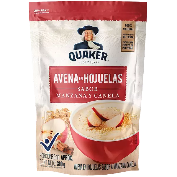 Avena En Hojuelas Quaker Manzana & Canela 300gr