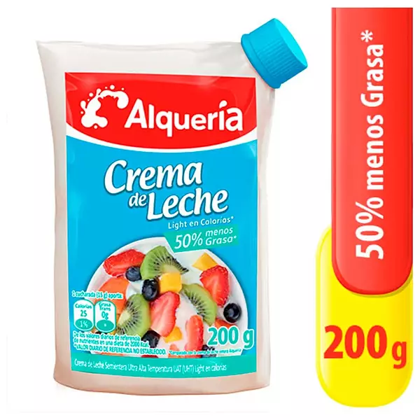 Crema De Leche Alquería Light 200gr