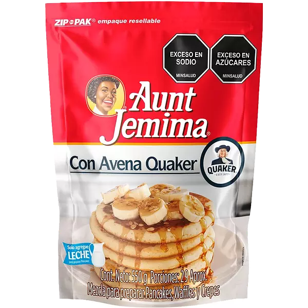 Mezcla Pancake Aunt Jemina Con Avena Quaker 550gr