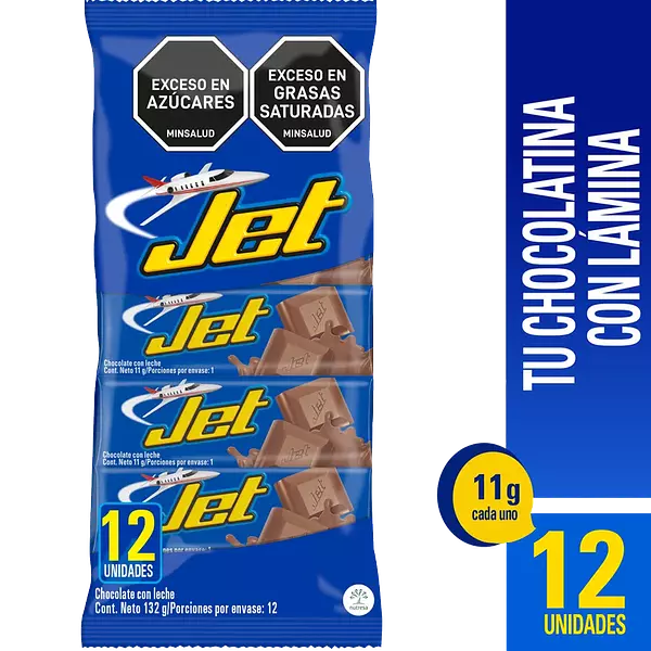 Chocolatina Jet 12 Unidades 132gr