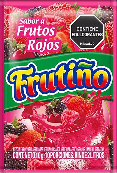 Frutiño Frutos Rojos Rinde 2lt X10g