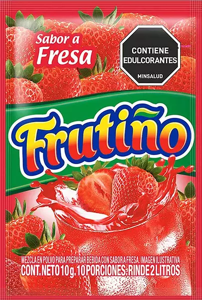 Frutiño Fresa Rinde 2 Litros X10g