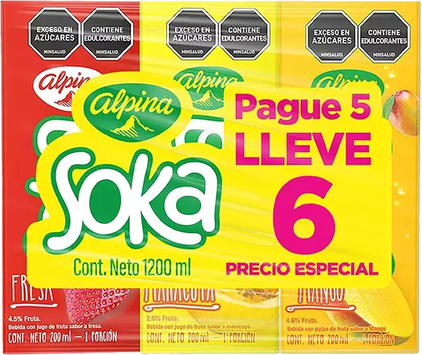 Jugo Soka Alpina 200ml C/U Pague 5 Y Lleve 6