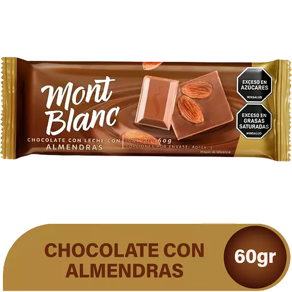 Chocolates Montblanc Leche Con Almendras 60gr