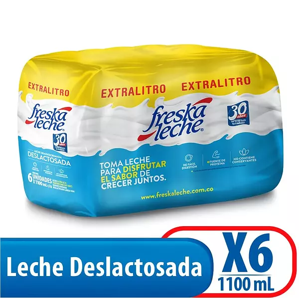 Leche Freska Leche Uht Deslactosada 6 Unidades X1.100ml C/U