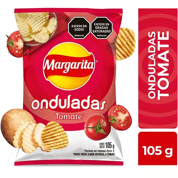 Papas Margaritas Onduladas Tomate 105gr