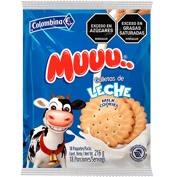 Galleta De Leche Muuu.. 18 Paquetes 216gr