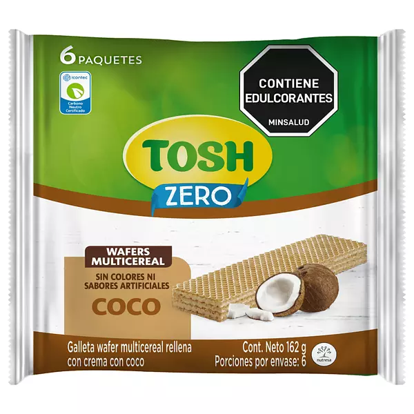 Galletas Tosh Wafer Coco 6 Unidades 162gr