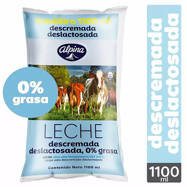 Leche Alpina Uht Deslactosada Descremada 1100ml