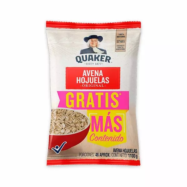 Avena Hojuela Quaker Extracontenido X 1100 Gr