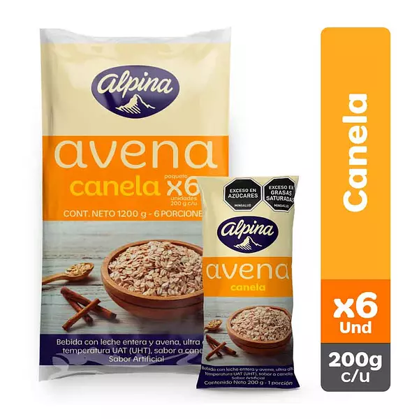 Avena Canela Bolsa X 200 Gr X 6 Unidades