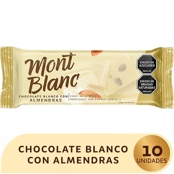 Chocolatina Blanco Montblanc Con Almendras 60gr