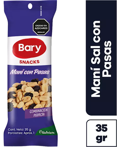 Maní Bary Con Sal Y Pasas 35gr