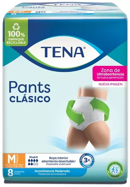 Pañal Tena Pants Classic Medium 8 Unidades