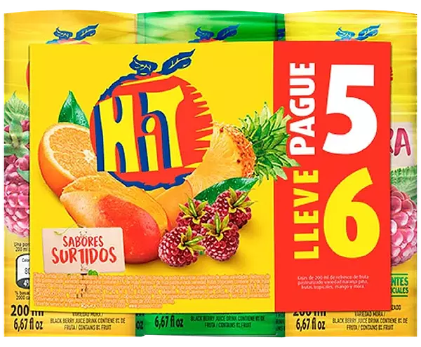 Jugo Hit Surtido Paga 5 Lleva 6 X200ml