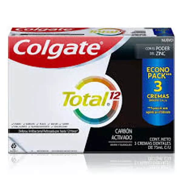 Crema Colgate Carbón Activado 3u. X 75 Ml