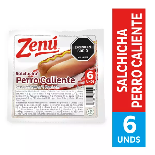 Salchicha Perro Caliente Zenú 240gr