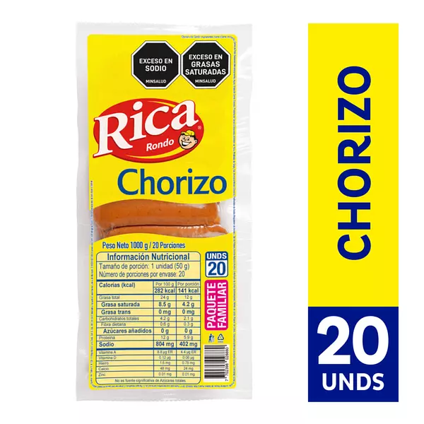 Chorizo Rica 20 Porciones 1000g