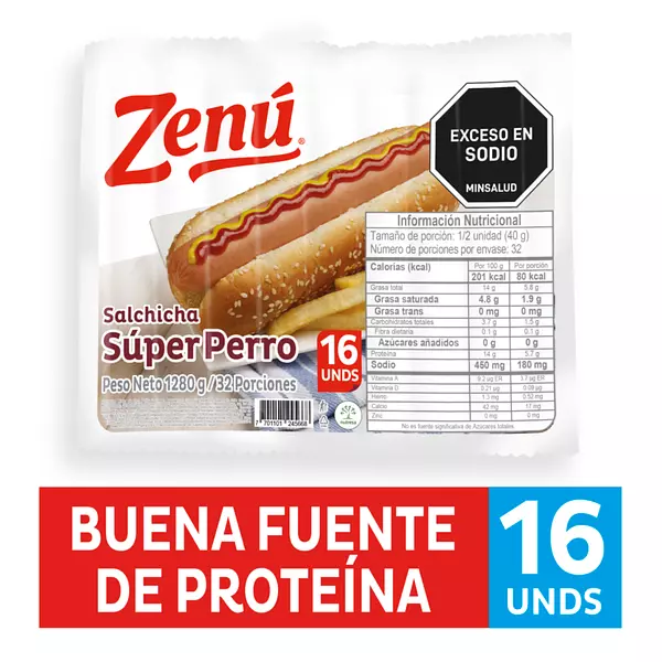 Salchicha Súper Perro Zenú 1280g