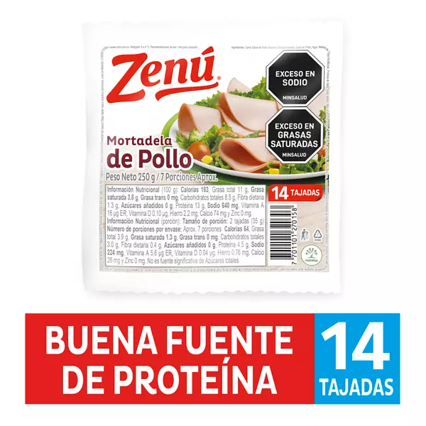 Mortadela De Pollo Zenú X250g