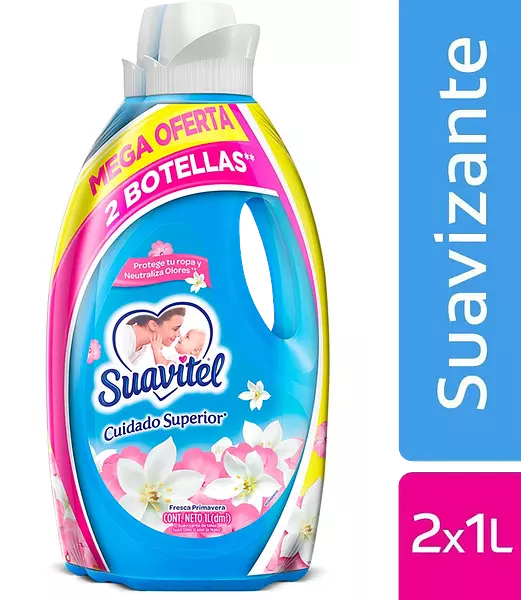 Suavizante Suavitel Fresca Primavera 2 Botellas X1 Litro