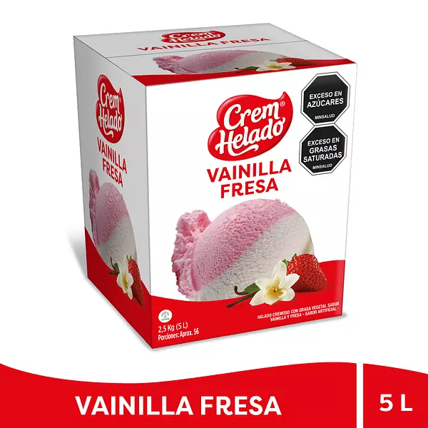 Crem Helado Vainilla Fresa 5 Litros