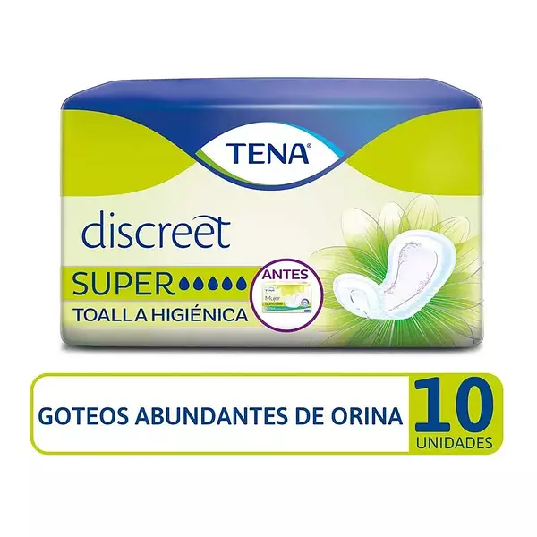 Toalla Higiénica Tena Discreet Super 10 Unidades