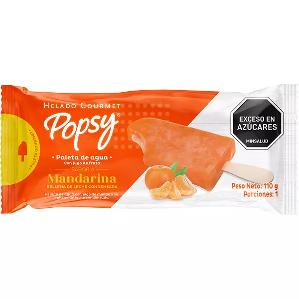 Paleta De Agua Popsy Mandarina Nieve 110g