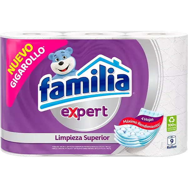 Papel Higiénico Familia® Expert 9 Rollos 26mts