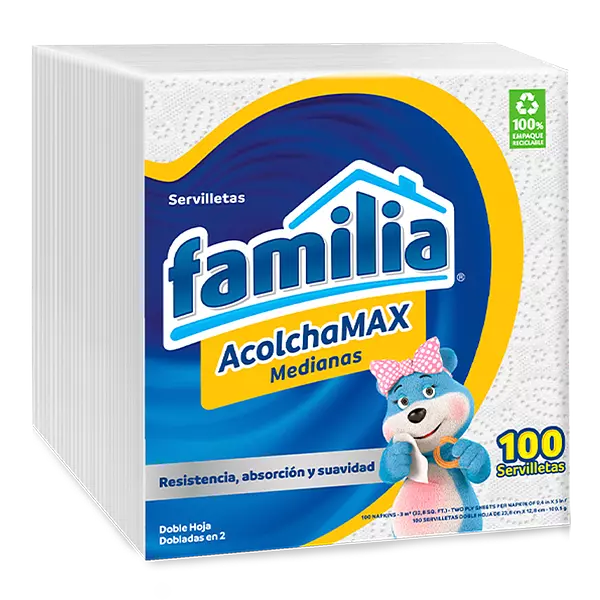 Servilletas Familia® Acolchamax Mediana 100unds