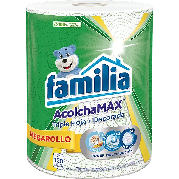 Toallas Familia® Acolchamax Megarollo Decorada 120h