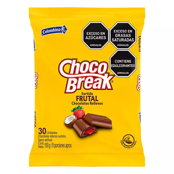 Chocolates Chocobreak Frutal 30 Unidades