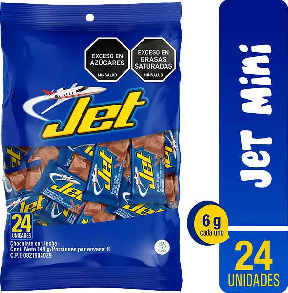 Chocolatinas Jet Mini 24 Unidades 144gr