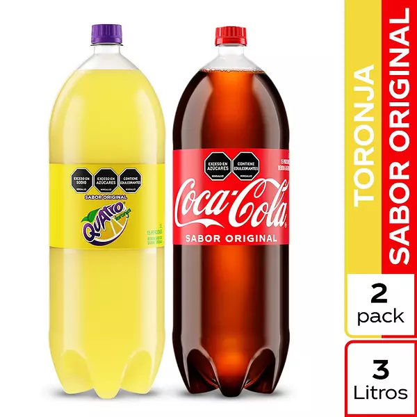 Gaseosa Coca-Cola 3 Litros + Gaseosa Quatro 3 Litros