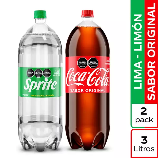 Gaseosa Coca Cola + Gaseosa Sprite X3 Litros