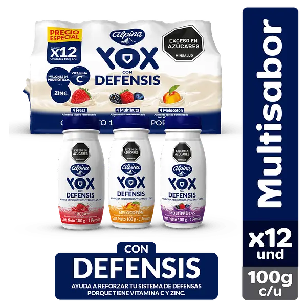 Yox Multisabor 12 Unidades Botella X100 G