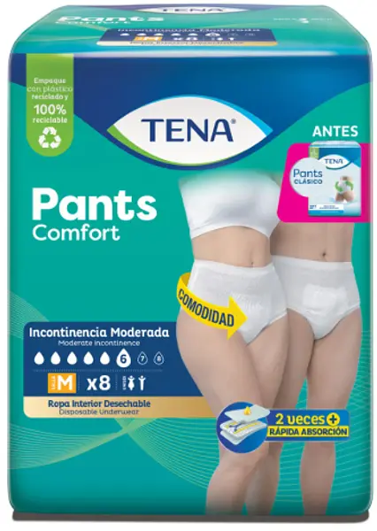 Pañales Tena Pants Clásico Talla M X8