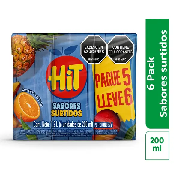 Jugo Hit Tetra Of. P 5 Lleve 6 200 Ml