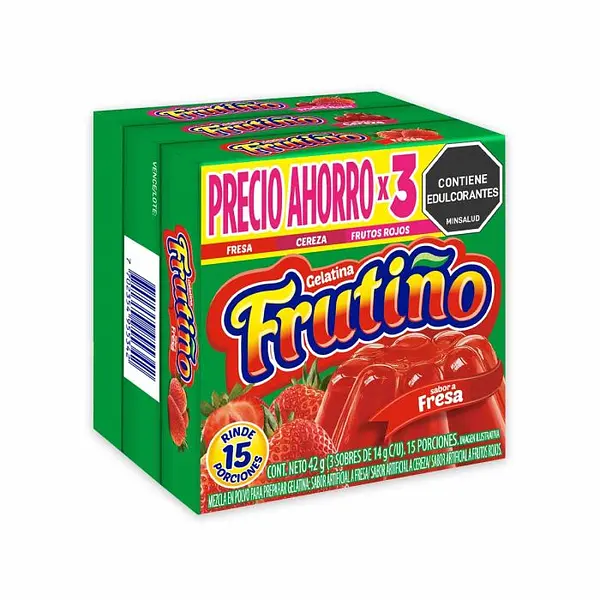 Gelatina Frutiño 3 Pack Fre-Cer-Fr X 42 Gr