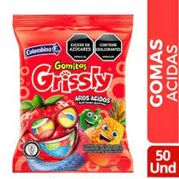 Goma Grisly Aros Acid 50uni 270 Gr