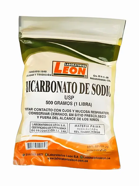 Bicarbonato De Sodio Laboratorio Leon 500 Gr
