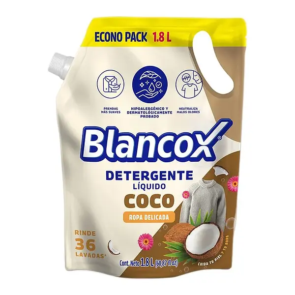 Detergente Liquido Blancox Coco 1800ml