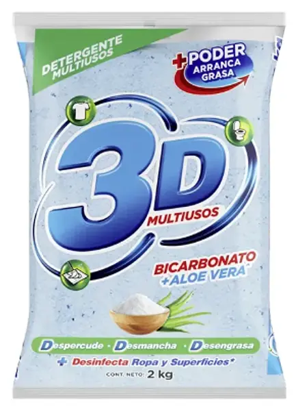 Detergente 3d Multiusos Bicarbonato Y Aloe Vera 2000gr
